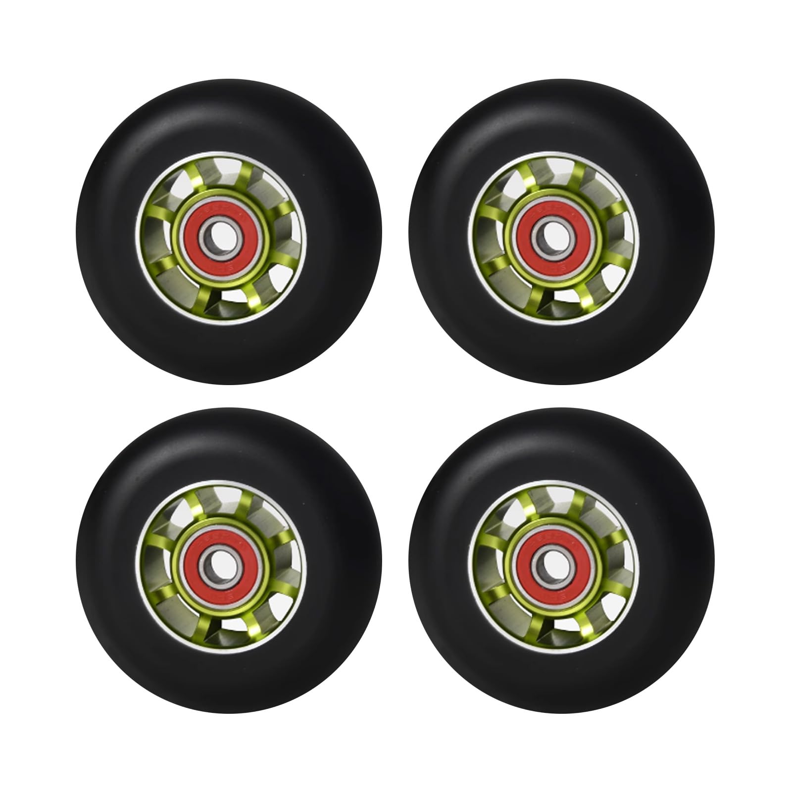 Ruote di ricambio per pattini in linea, 88A, 80 mm, confezione da 4, per ruote di ricambio per pattini a rotelle, ruote per pattini a rotelle, colore verde militare