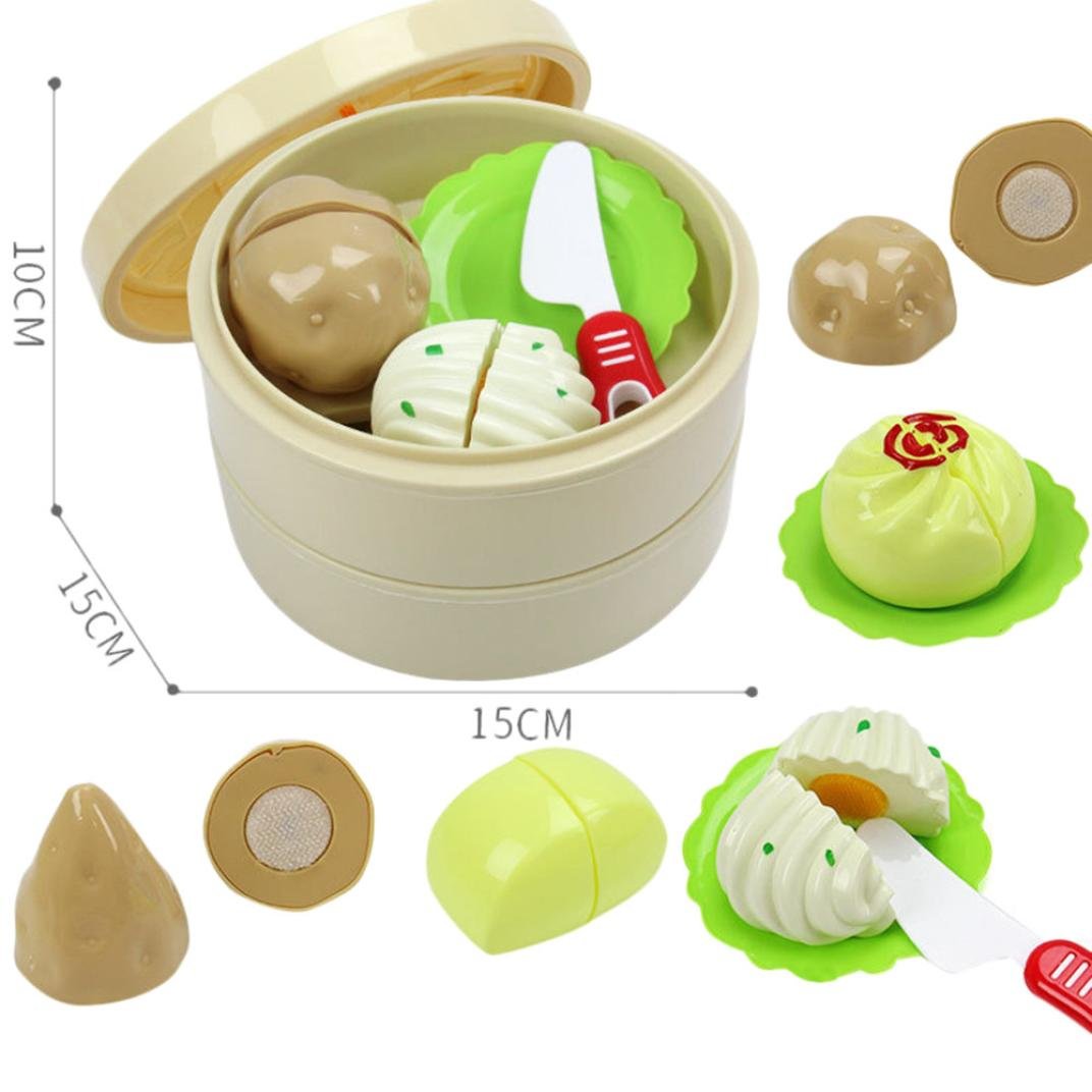 Leegor Cookware Set Kid Toy,Childrens Pretend Play Plastic Kitchen Cooking Utensils Pots Pans Cookware Toys (Multicolor B)