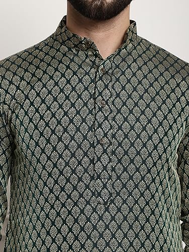 Image of SOJANYA (Since 1958 Men's Jacquard Silk Kurta and Pyjama with Nehru Jacket