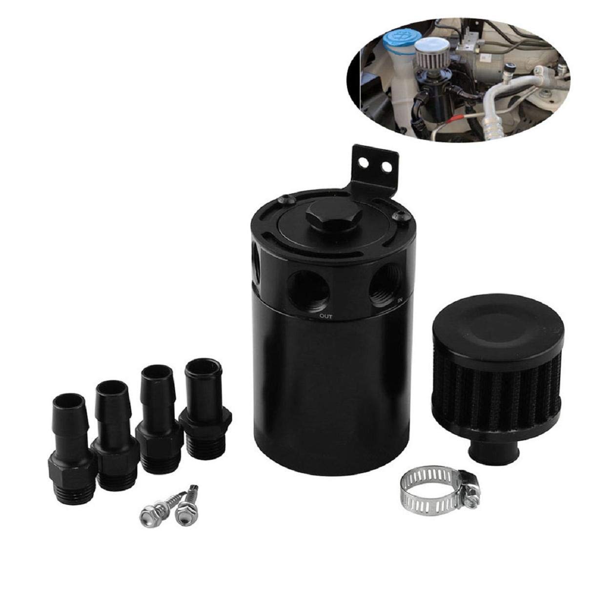 Recuperatore Vapori Olio Motore - 300ml, Alluminio, Con Filtro E Tubo, Per Auto E Moto