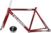 700C Fixed Gear Bicycle Frame Set 49525558CM C Brake Aluminum Alloy Racing Track Bike Frame Quick Release 100120mm Bike Frame with ForkRed,58cm