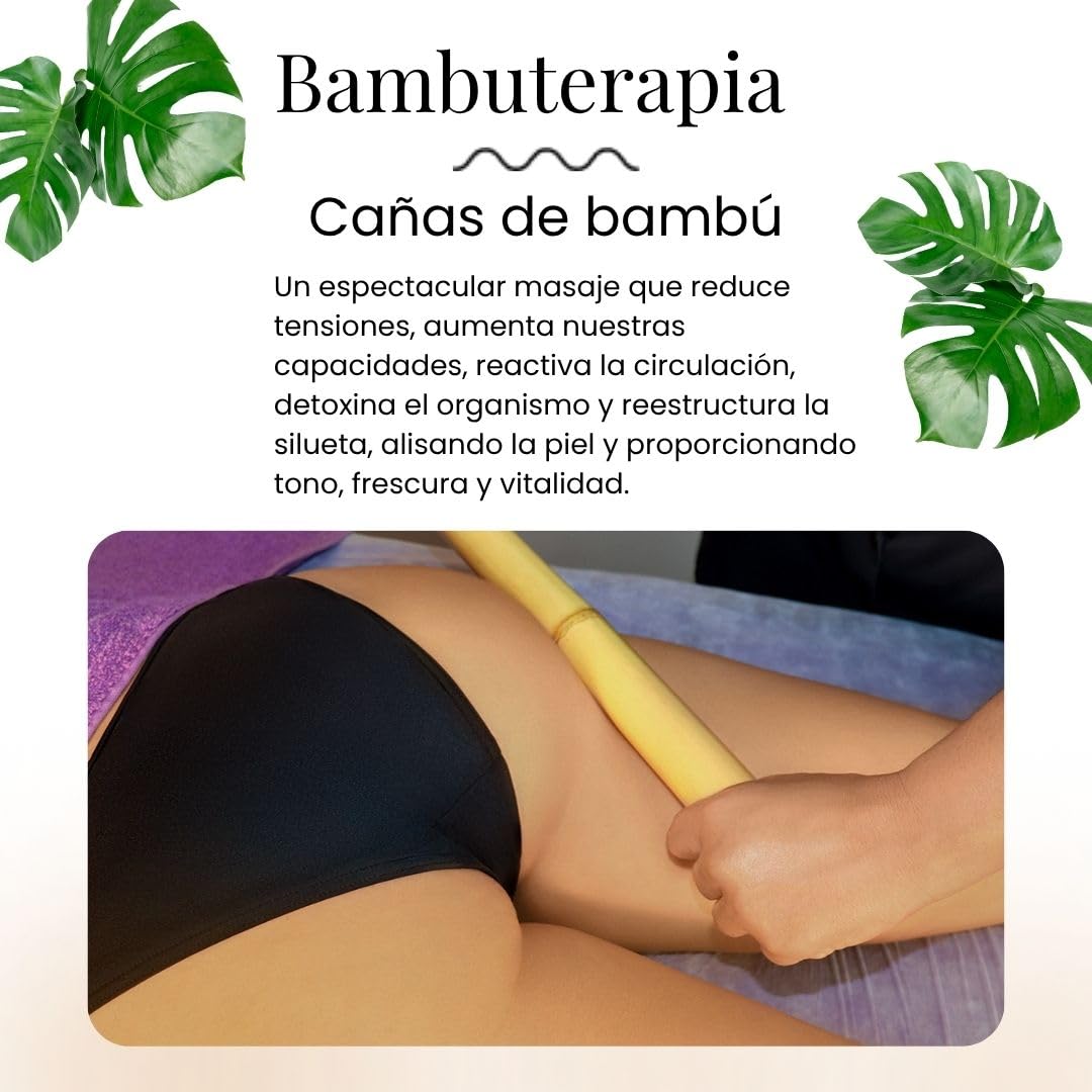 Kit Bambuterapia Prime | Kit Masaje Corporal 3 piezas | Ideal para Masajes | Maderoterapia | Bambuterapia | Efecto Drenaje | Reactiva la Circulación