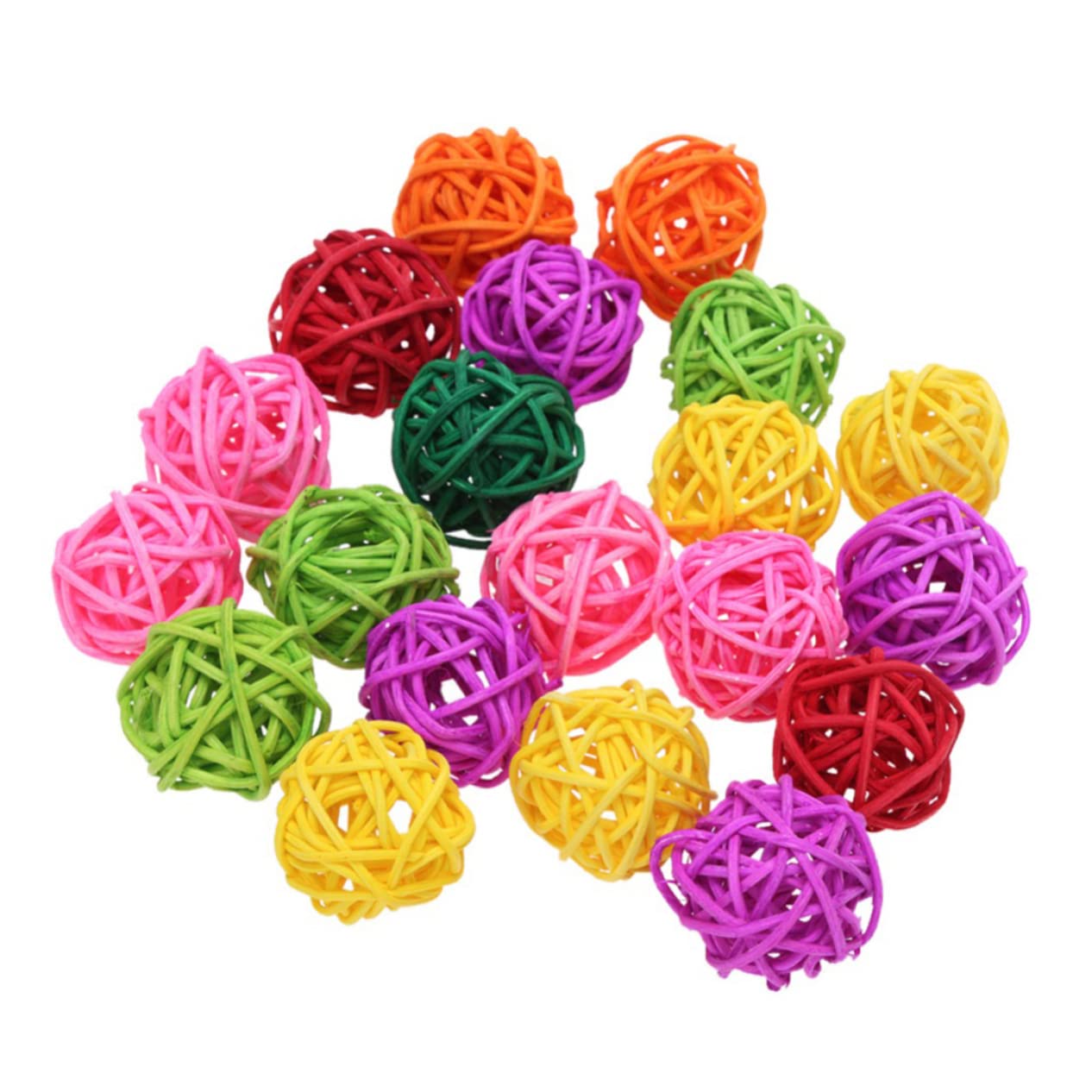 DOITOOL 10pcs Rattan Parrot Chew Toys for Small Birds Natural Willow Balls for Healthy Teeth and Fun Playtime Random Colors for Parakeets and Cockatiels - Image 2