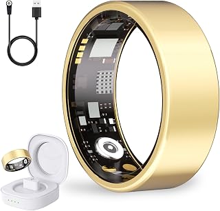 Smart Ring for Women, Health Ring, No Subscription Fee | Tracker Sleep, Blood Oxygen, Heart Rate, SpO2, HRV Stress, Steps Monitor, IP68 Waterproof, Compatible with iOS & Android