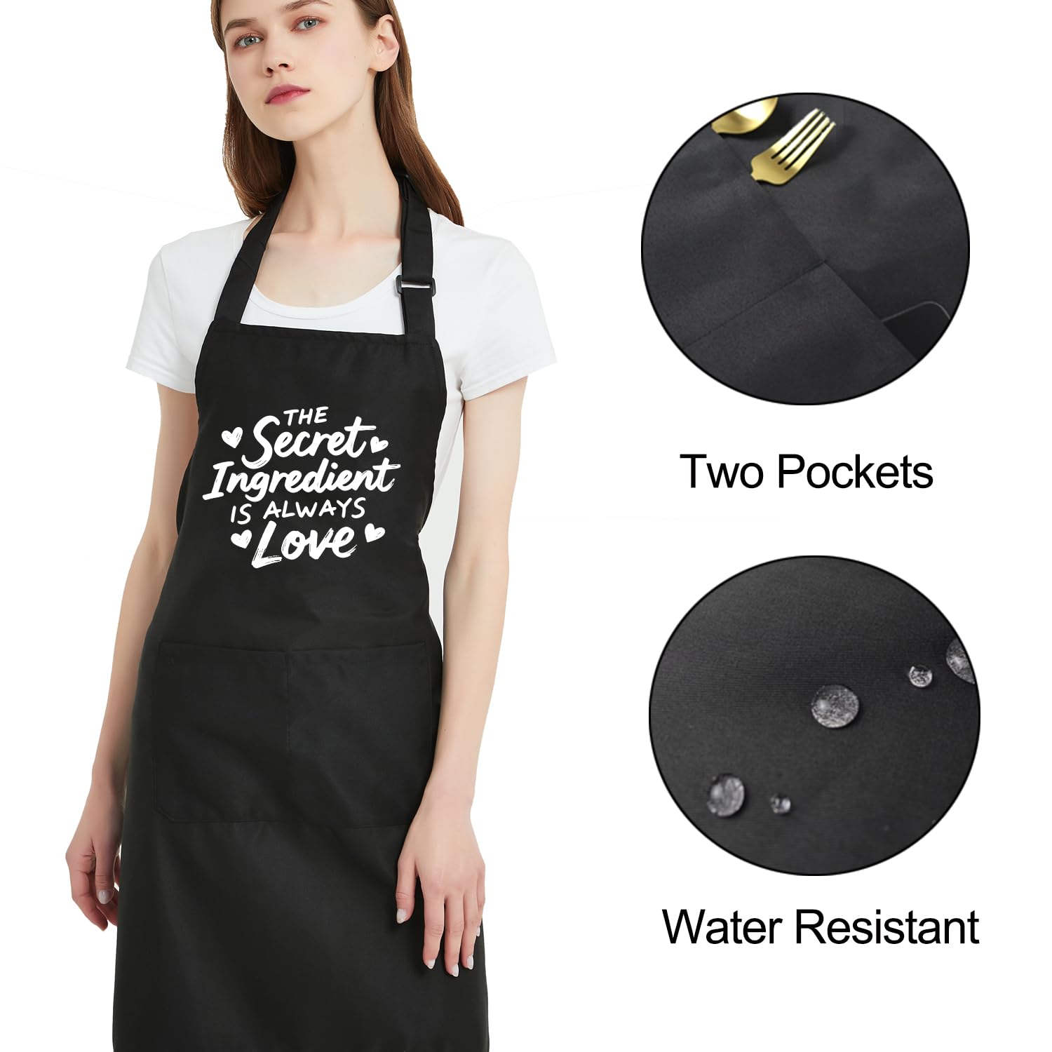 Delantales divertidos para mujer con bolsillos, bonitos delantales para cocinar la cocina, día de la madre, Navidad, regalos de cumpleaños para mamá