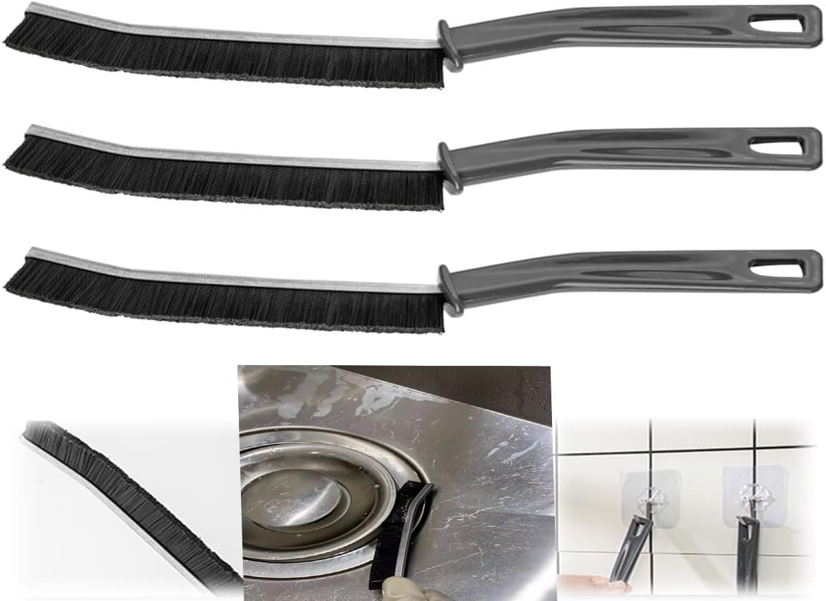 AKCredible Gap Cleaning Brush Multi-Purpose Door Window Track Deep Cleaning Brush Supplies,Bathroom Gap Cleaning Brush, Clean The Dead Corners of Bathroom Kitchen Tiles (Pack of 3) 4
