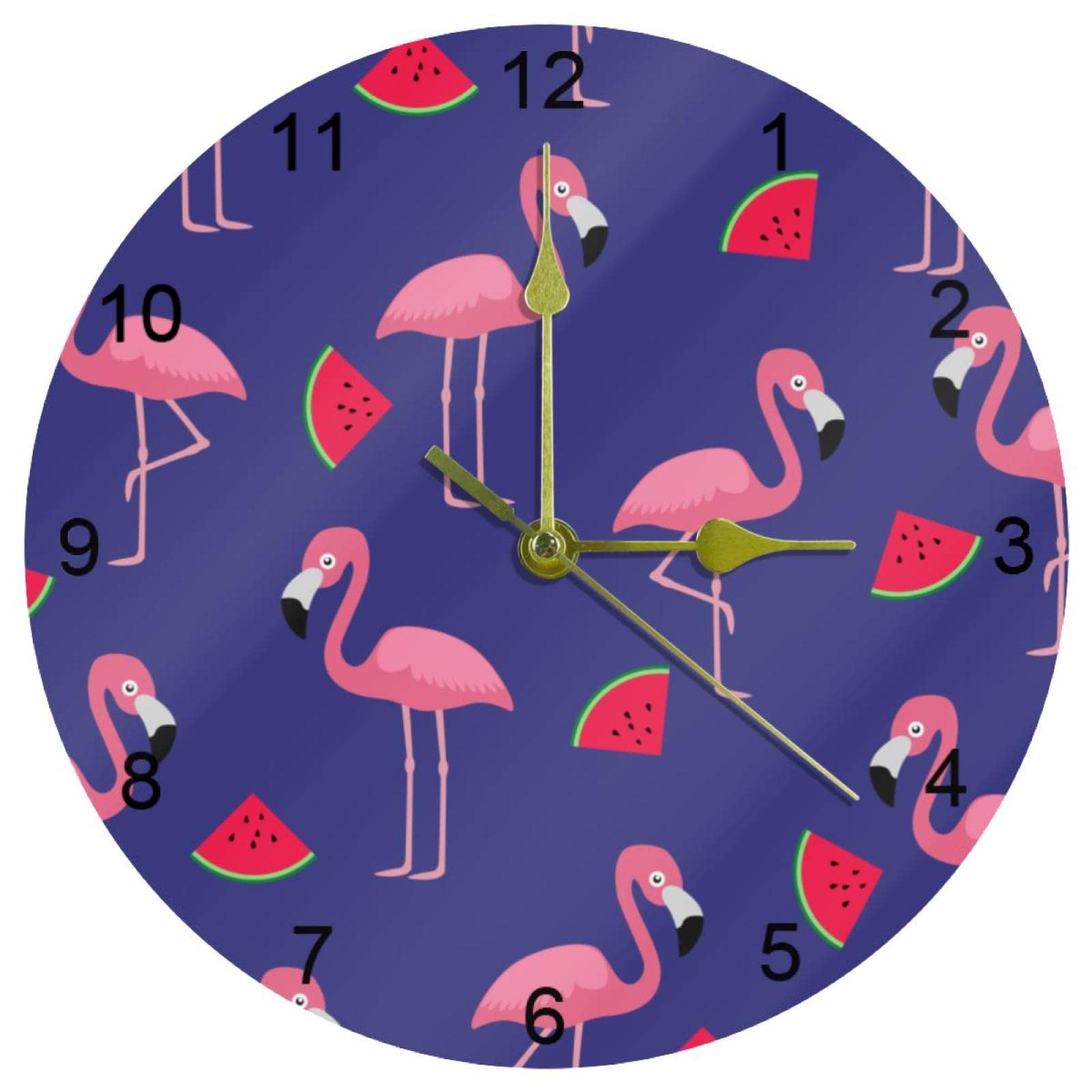 Horloge murale facile à lire de 25 cm ronde anti-reflet bleue