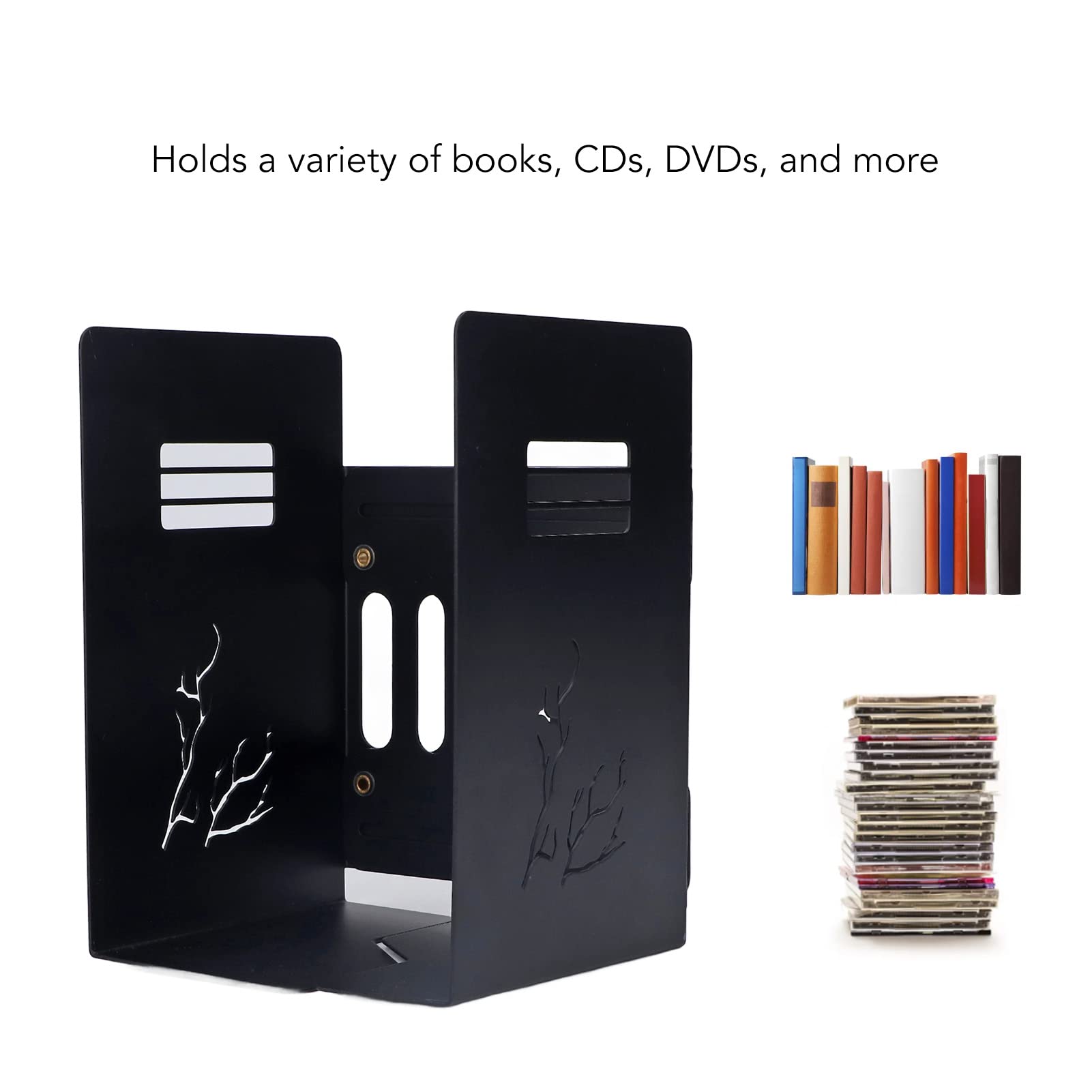 Zerodis Fermalibri da 4 Pezzi, Supporto per Libri Multifunzione Scaffale da Scrivania Regolabile in Metallo Grande capacità Portante Ad Alto Carico Scaffale da Scrivania Organizer per (Marrone scuro)
