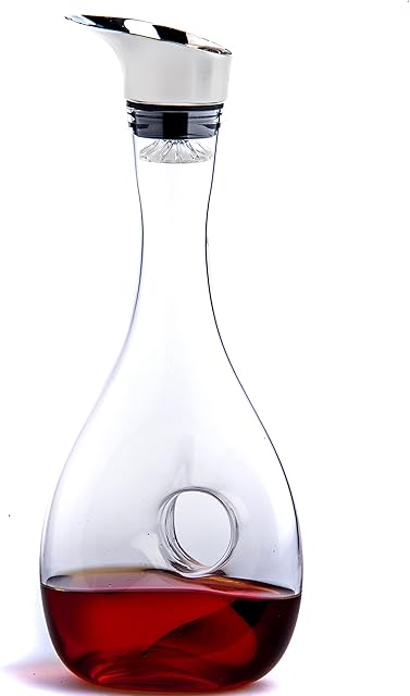 BAOLUOX Wine Decanter Built-in Aerator Pourer,Wine Carafe Red Wine Decanter,Hand Blown Crystal Carafe,Pierced Decorative Snail Red Wine Decanters