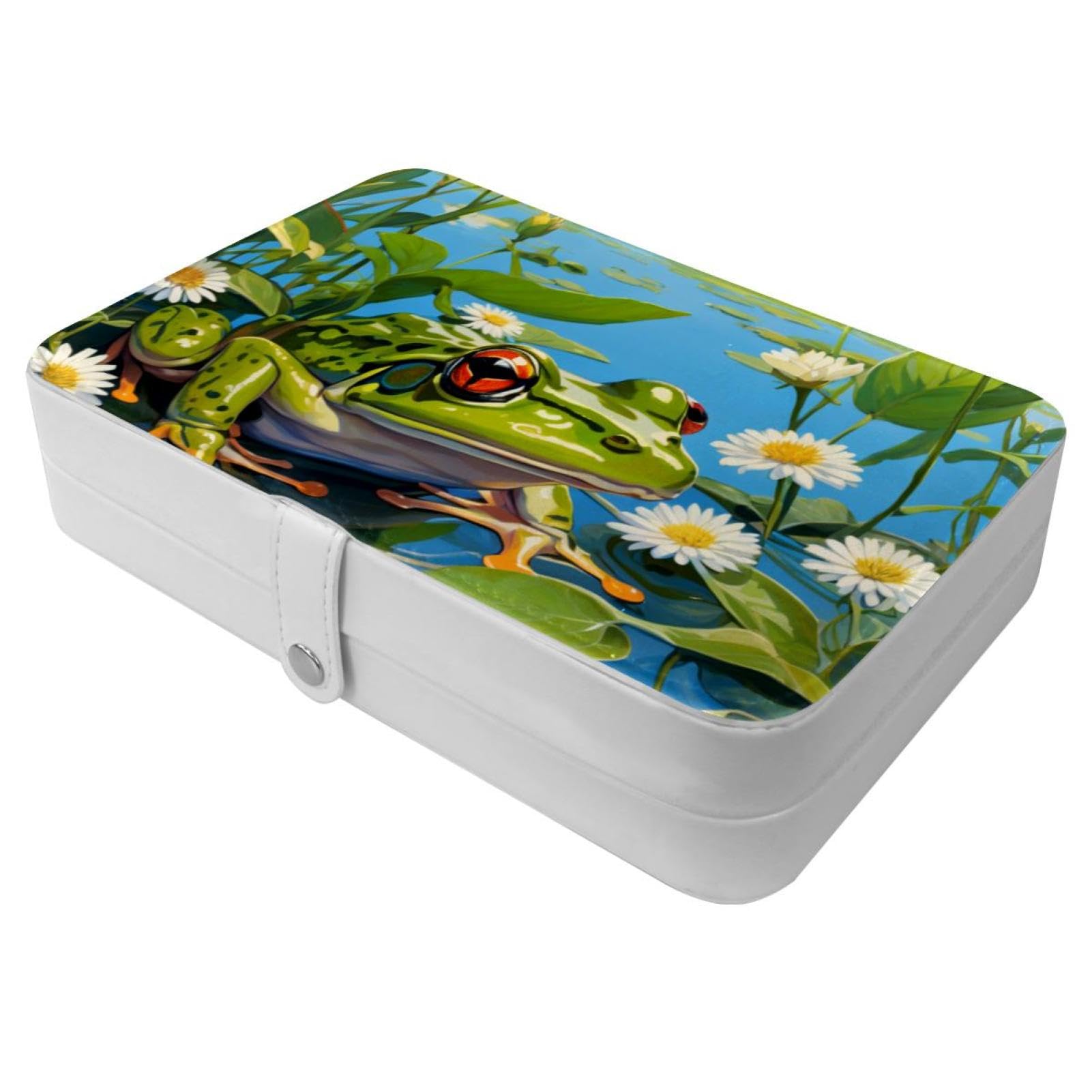 Boîte à bijoux voyage grenouille : mini organisateur compact bagues et colliers