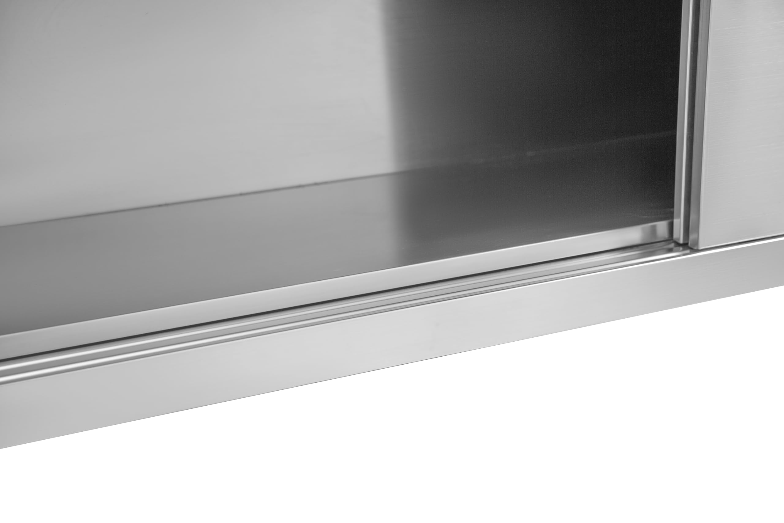 METRO Professional Armadio pensile per cucine professionali GWCB1180, acciaio inox, 180 x 40 x 65 cm, con 2 porte scorrevoli, argento