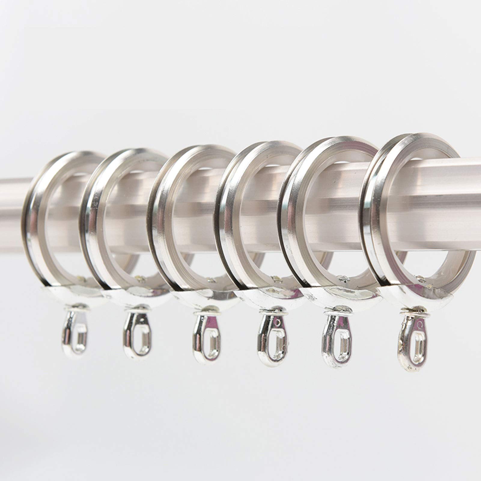 Anelli per tende 20pcs lega di alluminio anello silenzioso anello tenda appeso anello tenda gancio accessori tenda fibbia foro fibbia dal vivo cabina doccia anello tenda Ganci per Tenda Doccia Anelli