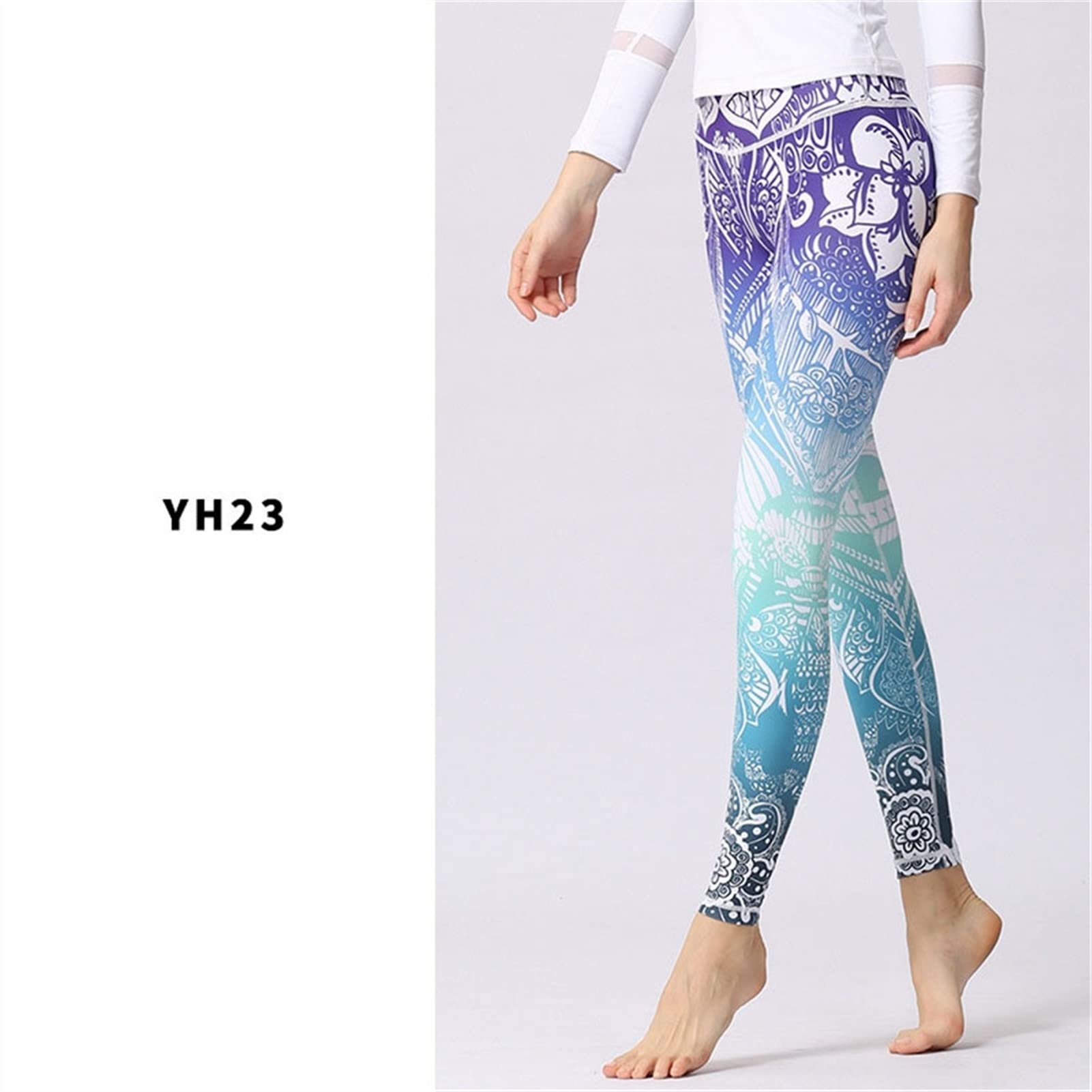 Strumpfhosen Leggings Sportswear für Damen, Damen High Waist Druck Yoga Pants Kolben-Aufzug 7/8 Länge Sport Leggings Bauch-Steuer dünne Gym Fitness Workout Strumpfhosen Sports Running Workout Hose Gym