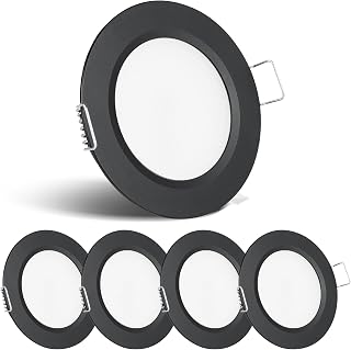 acegoo RV Recessed Ceiling Light 2-3/4” 12V Dimmable LED Puck Light for Campervan Truck Caravan Boat Roof Under Cabinet Lighting, Flush Mount Cutout 2-1/4" (Black,Cool White) 4 Pack