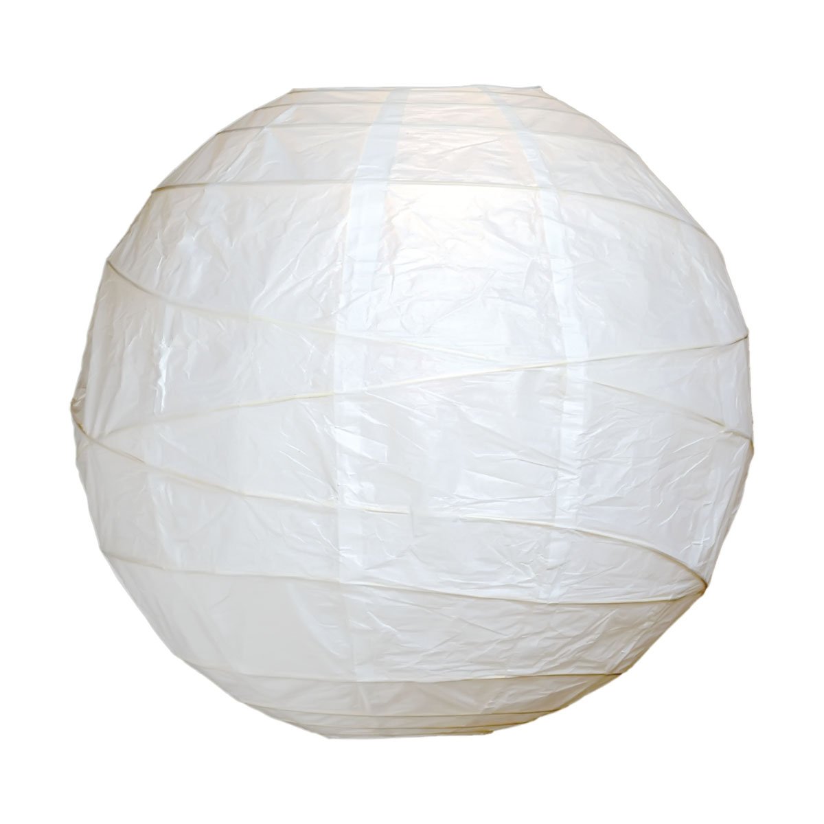 Luna Bazaar Premium Paper Lantern Lamp Shade 10-Inch Free-Style Ribbed Perfect White - Chinese Japanese Hanging Decoration -