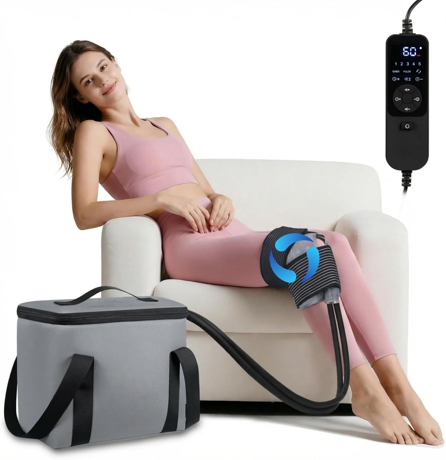 2026 Upgraded Ice Machine for Knee After Surgery, Portable Cold Therapy Machine with Timer, Silent Pump, Pain Relief System, Comfort Pad for Knees Waist Elbows Hip and Ankle, Dad Gifts & Mom Gifts