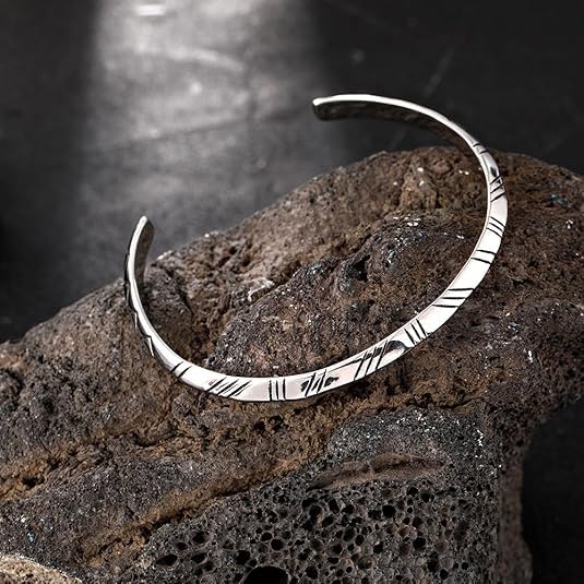 Nordic Cuff Bracelet for Men Women, Stainless Steel Vintage Bangle Bracelet, Viking Norse Arrow Talisman Bracelet Jewelry Gift3