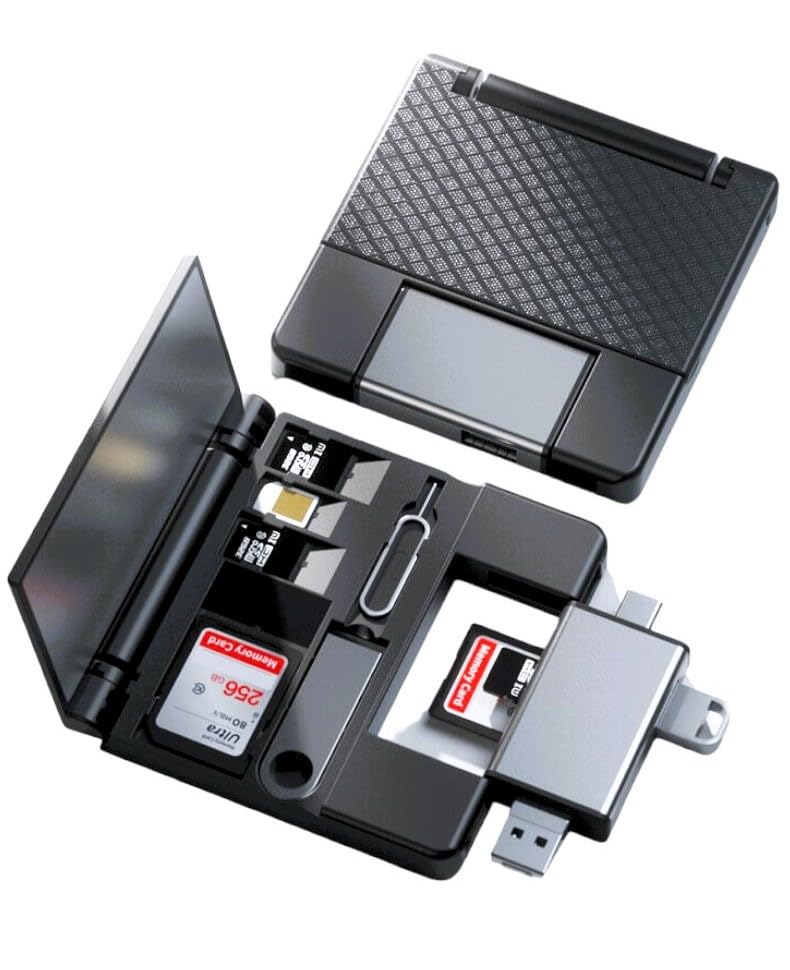 7-in-1 OTG (اصلي ORIGINAL) Adapter Plug & Play For iphoneLightning, Type-C, Usb Micro, Android,Read SD Card U Disk High-Speed Reading TF Memory Card Adapter and Storage Box For Mobile Phone & Laptop.