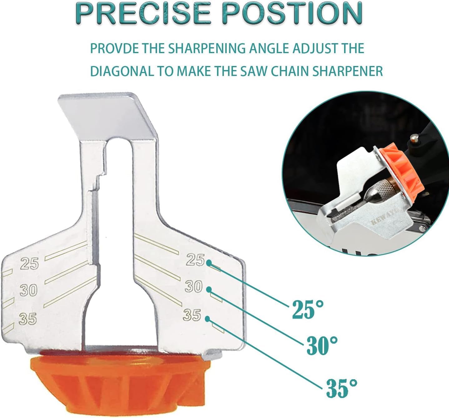 Chainsaw Sharpening Attachment Kit - 8Pcs Chain Saw Blade Teeth Sharpener Set with Angle Guide and Diamond Burr Grinding Stone Files, Drill Power Tool Accessories for Gardening Lawn Mower Chainsaw