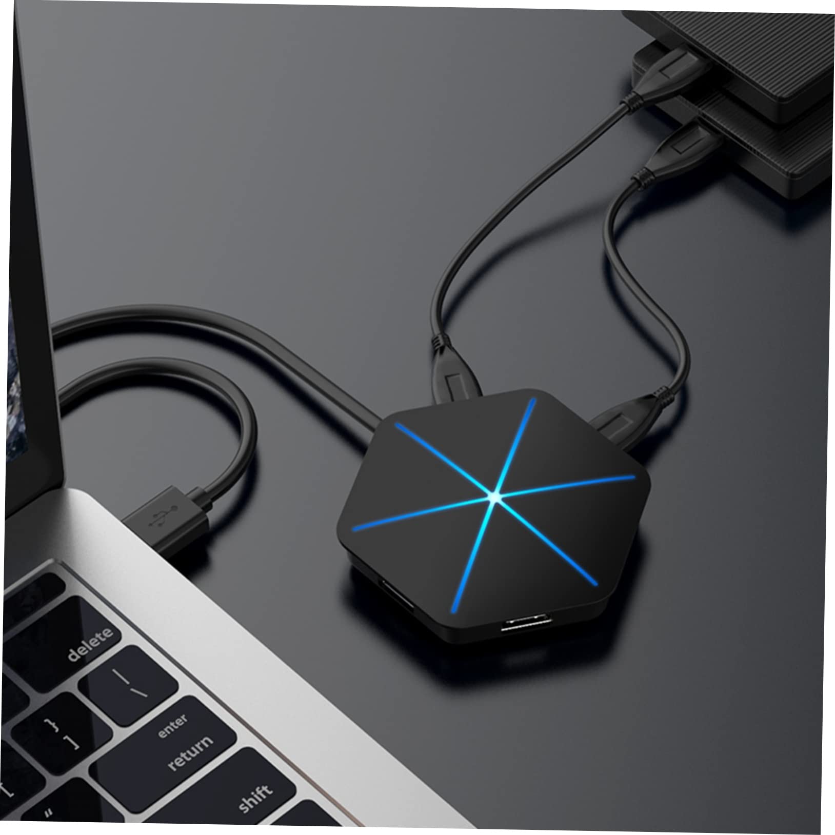 Uonlytech 2piezas Hub USB Multifuncional Puertos Alta Velocidad OTG Adaptador para Pc y Laptop Conexión Múltiple Diseño Compacto y Seguro Compatible