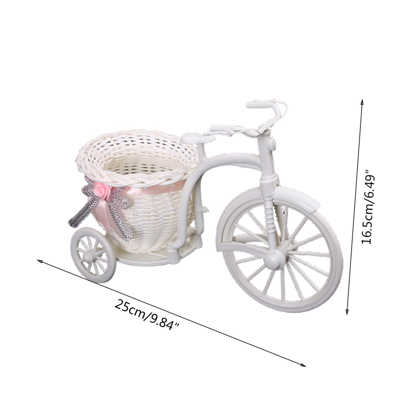 ljhnba Creative Bicycle Decorative Flower Basket Nostalgic Bicycle Tricycle Ornament Photo Prop for Home Artificial Tricycle Flower Nostalgic Bicycle Garden Ornaments