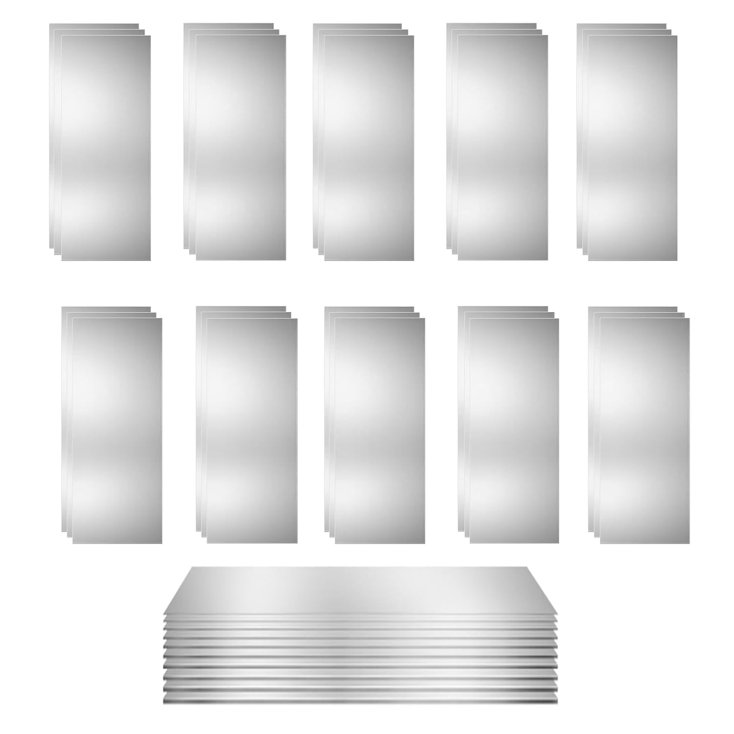 30 Pcs Shim Stock Assortment, 304 Stainless Steel 2" Width x 6" Length Metal Shims for Leveling, Kitchen Trim, Gap Filler Tools, Home Improvement with 10 Thickness (0.0007"-0.01")