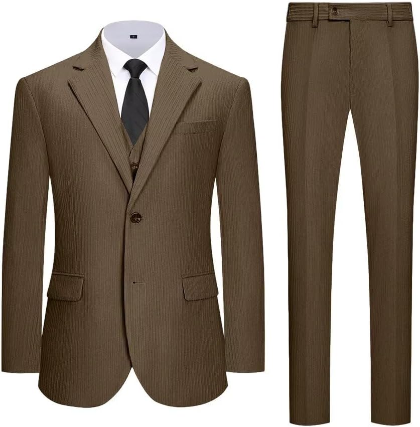 Retro Corduroy Boys Suit 3 Piece Slim Fit Kid Suits Tuxedo Set Wedding Prom Outfit Jacket Blazer Vest Pants for Boy