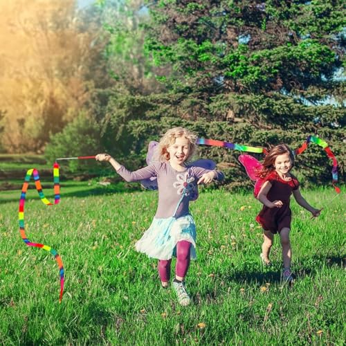 COYUN 2 Stück Gymnastikband mit Stab, 2M Gymnastikband Kinder Tanzen Streamer Rhythmische Sportgymnastik Band Tanzbänder für Kinder Rhythmische Sportgymnastik,Kindertanz