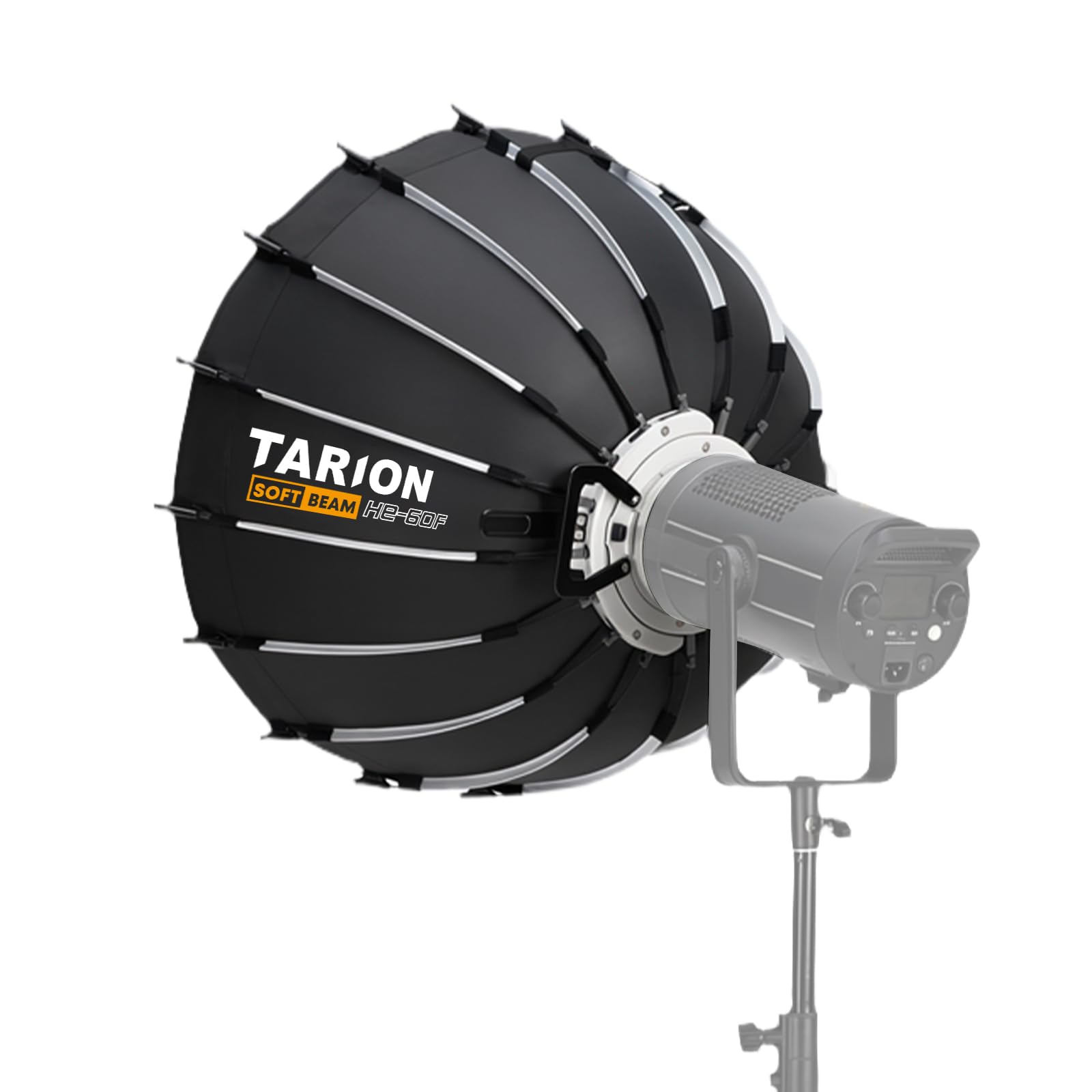 TARION Paraboliczny uchwyt Softbox Bowens: 60 cm Parabolic Softbox Quick Release z dyfuzorem/kratką/torba do studia fotograficznego wideo COB światło Live Streamen (60 cm)