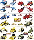 STEM Party Favors for Kids,Goodie Bags,Prizes,Birthday,Party Supplies Transform Assembly Cars Mini Toy Building Block Bricks Compatible Sets(16Pack,4In1&16In1)