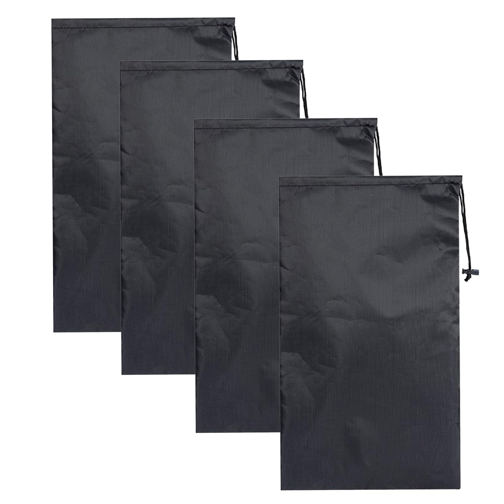 RubyTint 4 Pack Nylon Drawstring Storage Bags 33 x 50 cm, Water-Resistant Foldable Travel Pouches for Outdoor Sports Accessories, Toiletries, Beach, Camping and Daily Essentials