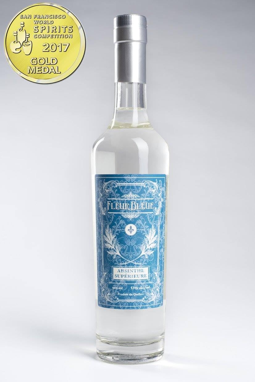 Absinthe Superiore Fleur Bleue 53% vol. – Weißer Absinth aus Quebec, Kanada, 500 ml.