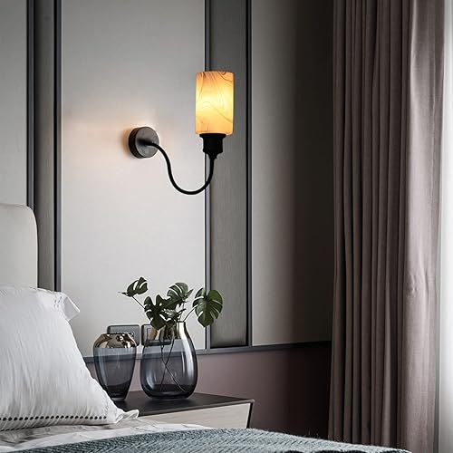 Miniatura 2 de Paquete de 2 pantallas cilíndricas de vidrio de mármol blanco con adaptador de 1 58 pulgadas, cubierta de globo de repuesto para lámpara de araña,