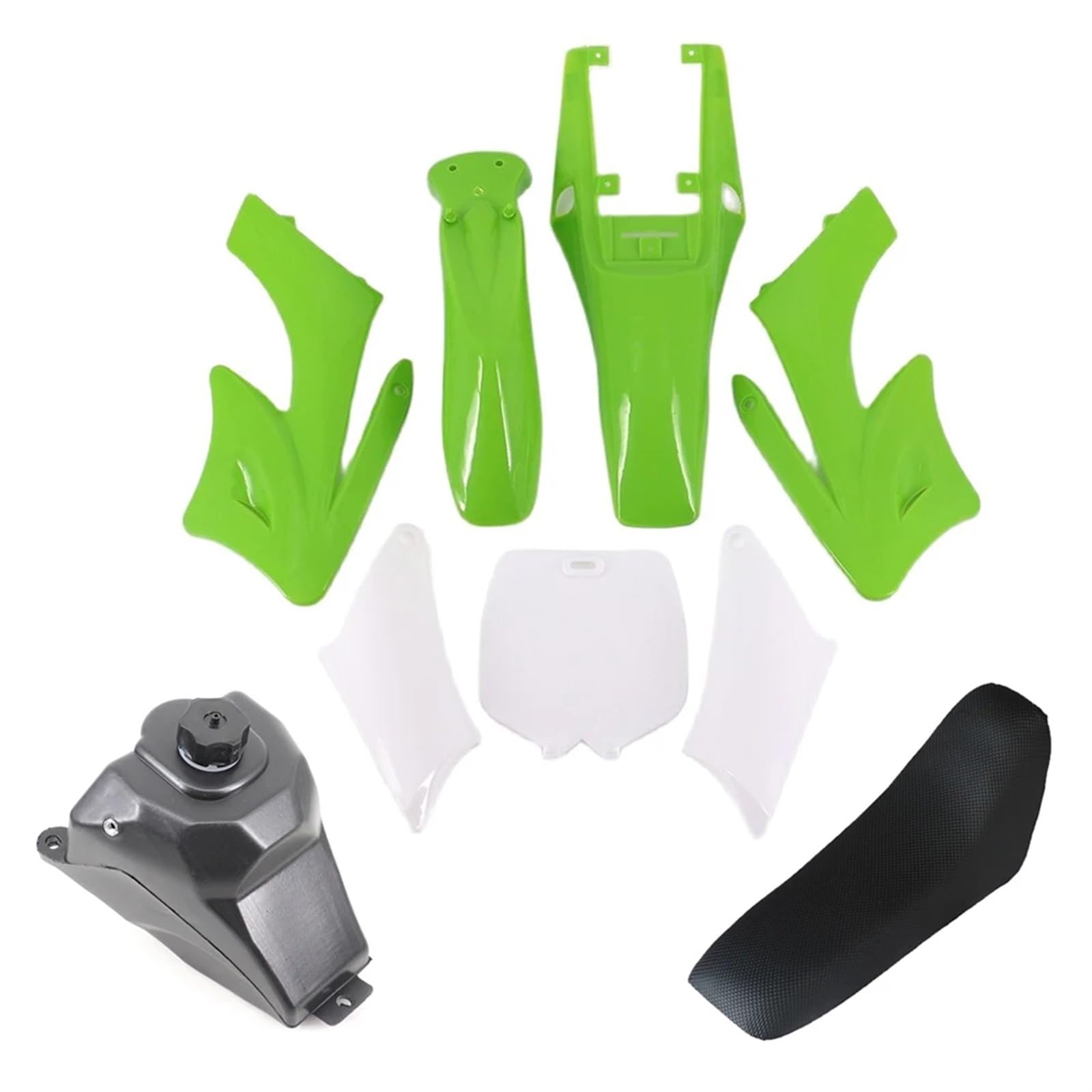 Motorrad-Kunststoffabdeckung, Verkleidungs-Sets, Kotflügel, Kotflügel, for Seat Apollo 47 49cc Motor 2-Takt Kinder Dirt Pocket Bike Zubehör Kotflügelverkleidungssatz(Green Kit)