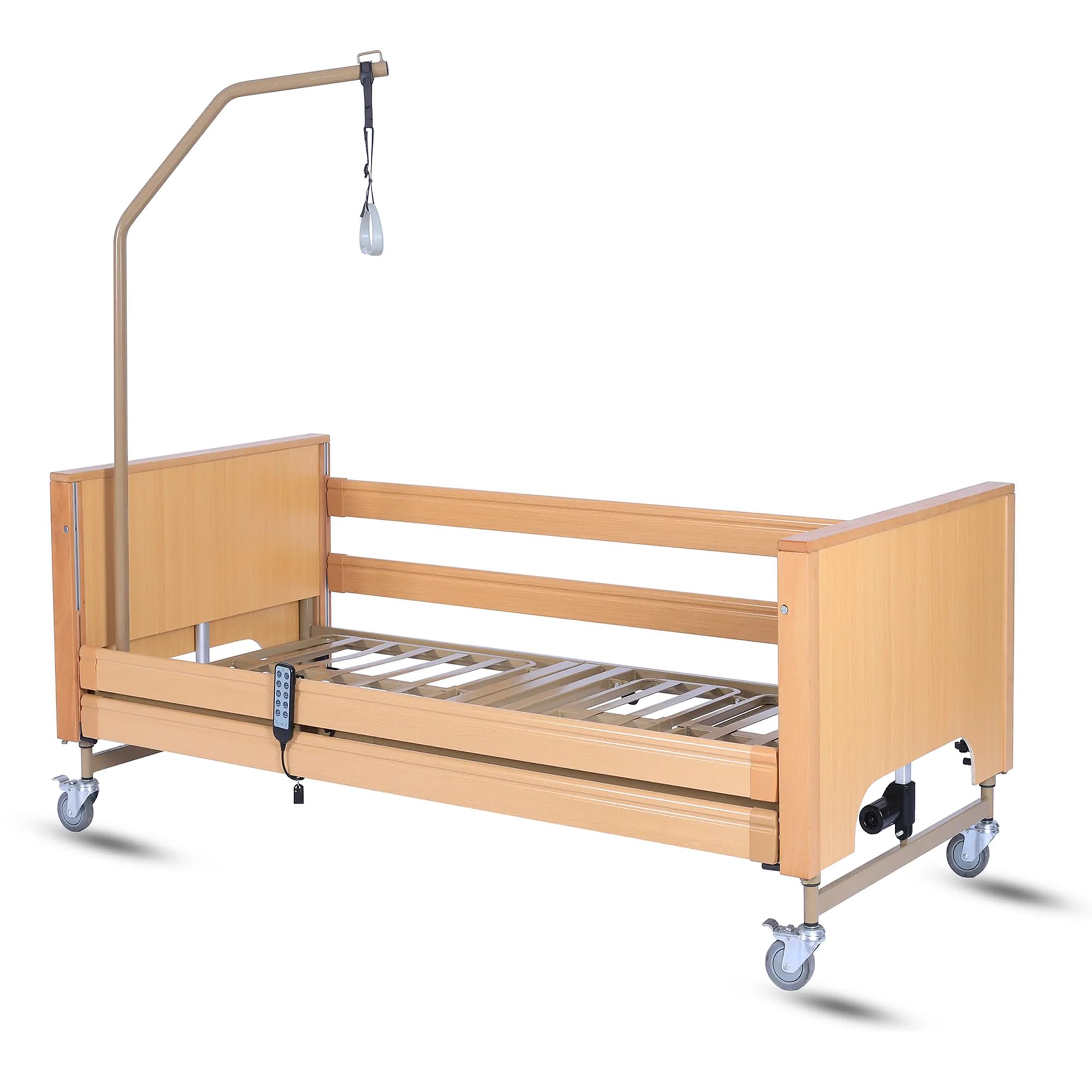 GIMA Letto Elettrico a 4 Motori e Altezza Regolabile 24-65 cm Con 3 Articolazioni e 4 Sezioni, 27683
