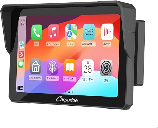 Amazon.co.jp バイクナビ Carpuride スマートモニター ワイヤレス carplay android auto オートバイ
