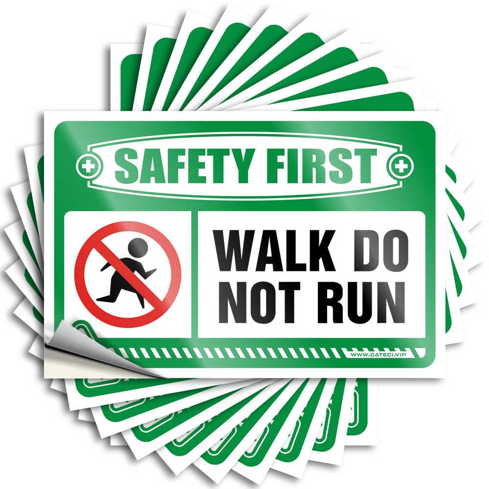 Sticker Cool Wall Decor Waterproof Vinyl Sticker | Safety First Walk Do Not Run Positive Tumbler for Darts DIY Projects(6X9CM)