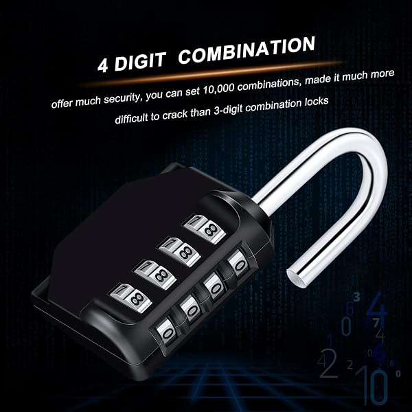 Diyife Combination Padlock, [2 Pack] 4 Digit Locker Lock Weatherproof Lock Outdoor Combination Lock for School Gym Locker,Toolbox, Fence, Gate, Hasp, Cabinet(Black & Green) - 4