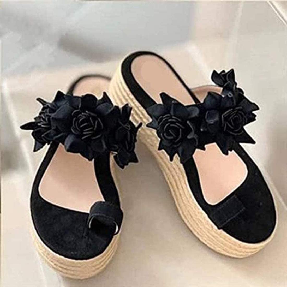 YHQZNLXQ Sandalias para Mujer Plataforma Borla Sandalia Cerrada Toe Hebilla Zapatos con Flecos Cómodo Verano Al Aire Libre Playa Viajes Chanclas