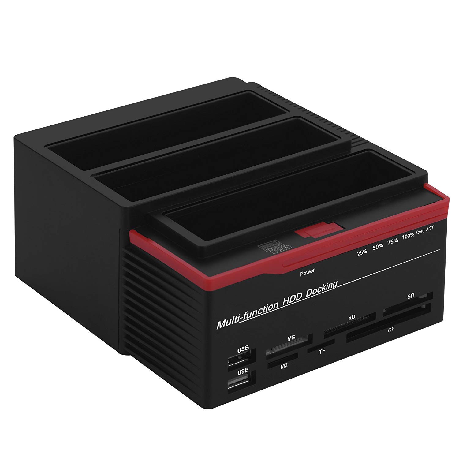 Microware Dual-Bay Hard Drive Docking Station, USB 3.0 to SATA External HDD Three Bay M2 / MS/TF/SD/MMC/MS/CF/XD Card Reader Hub, Offline Clone Function for 2.5"/3.5" HDD IDE SATA I/II/III-image-9