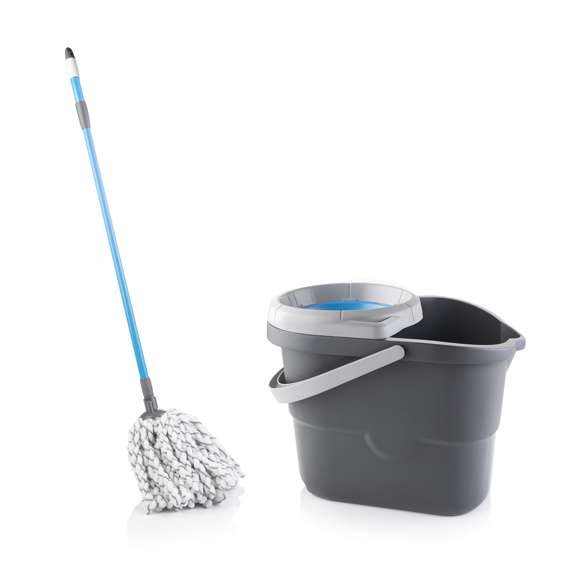 Minky XL Dual Action Mop & Vortex Bucket, Microfibre Mop and Bucket with Wringer Set for Cleaning Floors, Machine Washable Head, Long Extendable Pole, Cleaning Tools