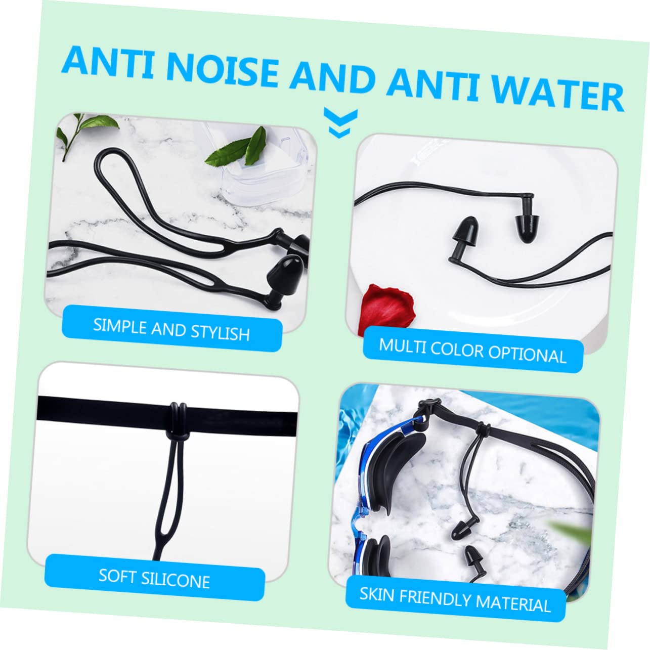 HONMEET Silicone Ear Plugs for Children Reusable Swimming Ear Plugs for Boys and Girls Adults Secure Design