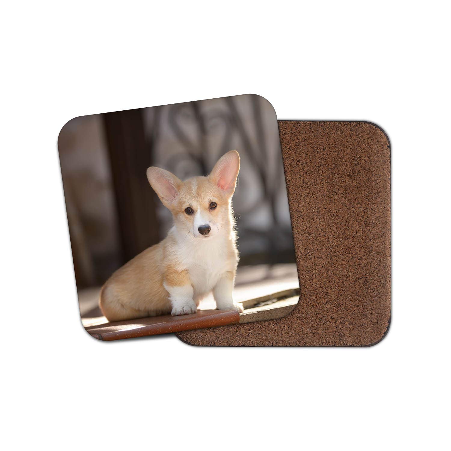 Destinationvinyl Multicolor 1 X Cute Corgi Puppy Drinks Coaster - Dog Puppies Animal Mum Auntie Fun #8635