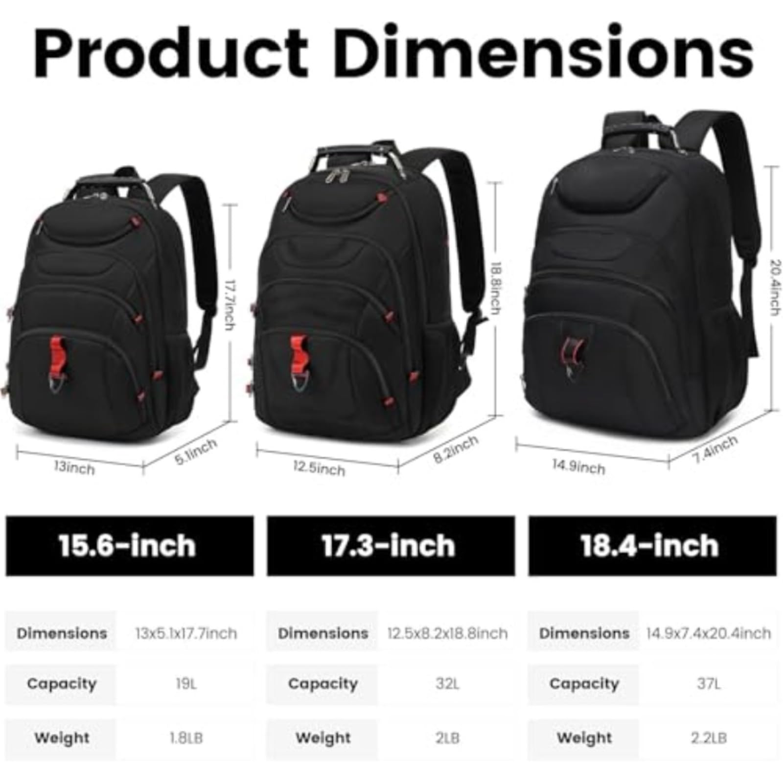 Zaino da Viaggio per Laptop Extra Grande Men37l Gioco Pollici-black-17 3