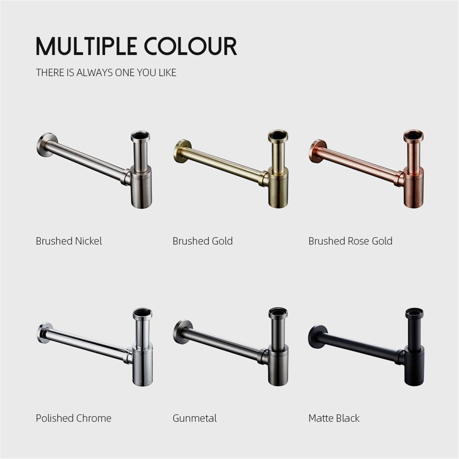 Sifón Para Lavabo Y Lavabo Sifón Lavabo Botella Plomería P-Trampa Latón dorado cepillado Euro Lavado Tubería Residuos Baño Lavabo Trampa. P-Trap (Color : Stainless Siphon)