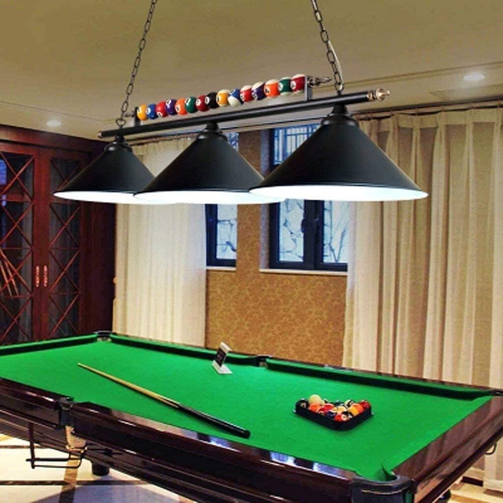 Chandelier 3 Lamps Billiard Table Eight Black, Wrought Iron Lamps Led Creative Personality