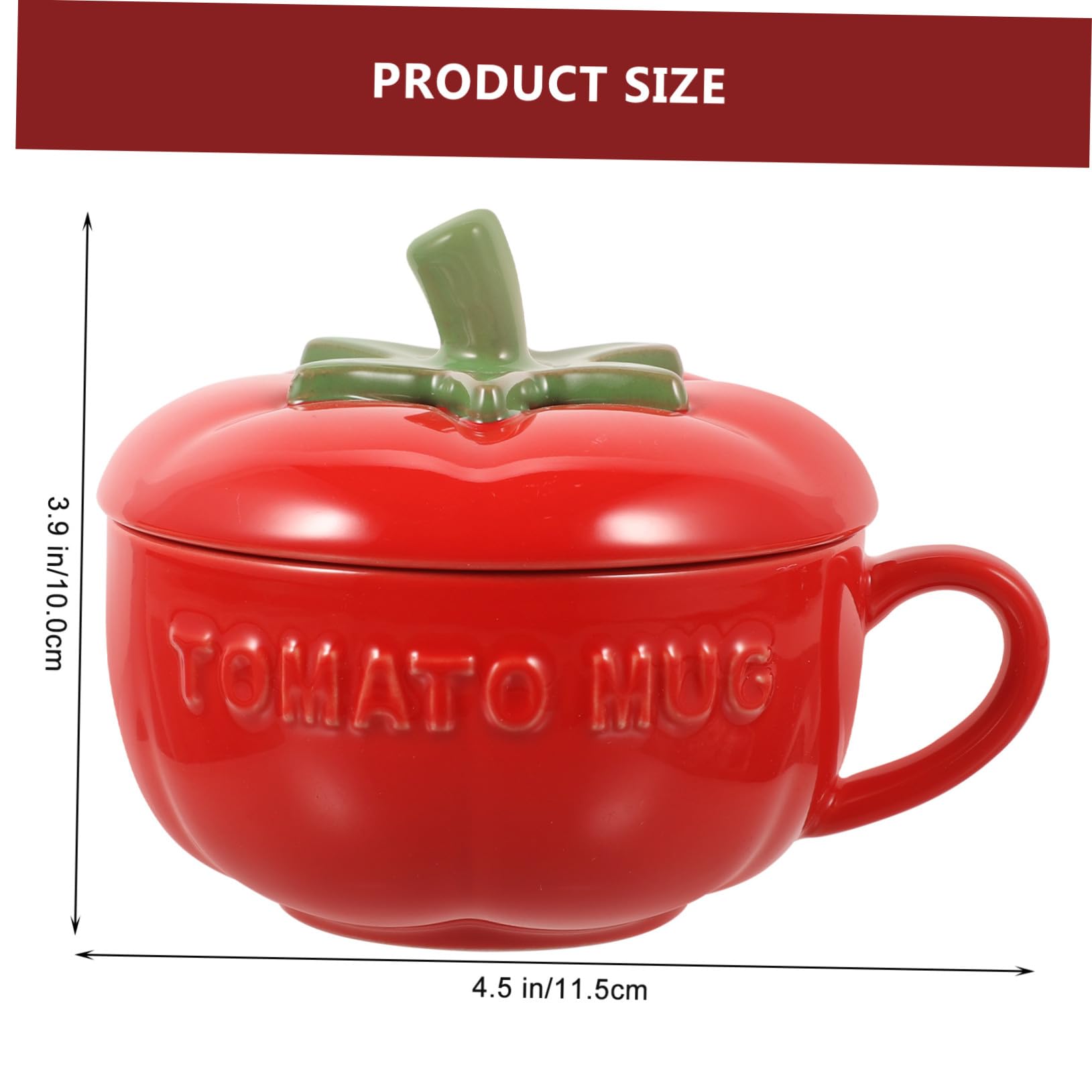 NUOBESTY Keramik Getränkebehälter mit Deckel, Rot, für Kaffee und Oatmeal | Praktisch, Hitzebeständig, Multifunktional, für Café und Büro, Einfache Form, Sauberes Material