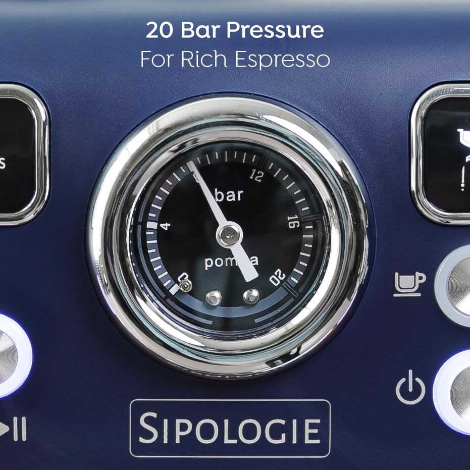 Image of Sipologie Cafe Maestro Pro Espresso Machine with In-Built Burr Coffee Grinder, 20 Bar Pressure Pump and Milk Foamer, Coffee Machine for Home & Office | Cappuccino, Latte & Espresso