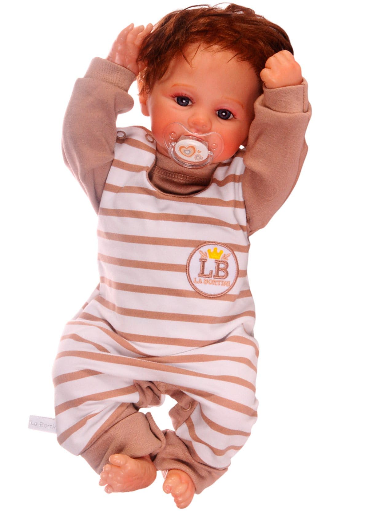 Baby Set Weiß Beige Unisex Langarmshirt Latzhose Zweiteilig Baumwolle Erstlingsausstattung Neugeborenen Outfit Größen 44 50 56 62 68 74 80