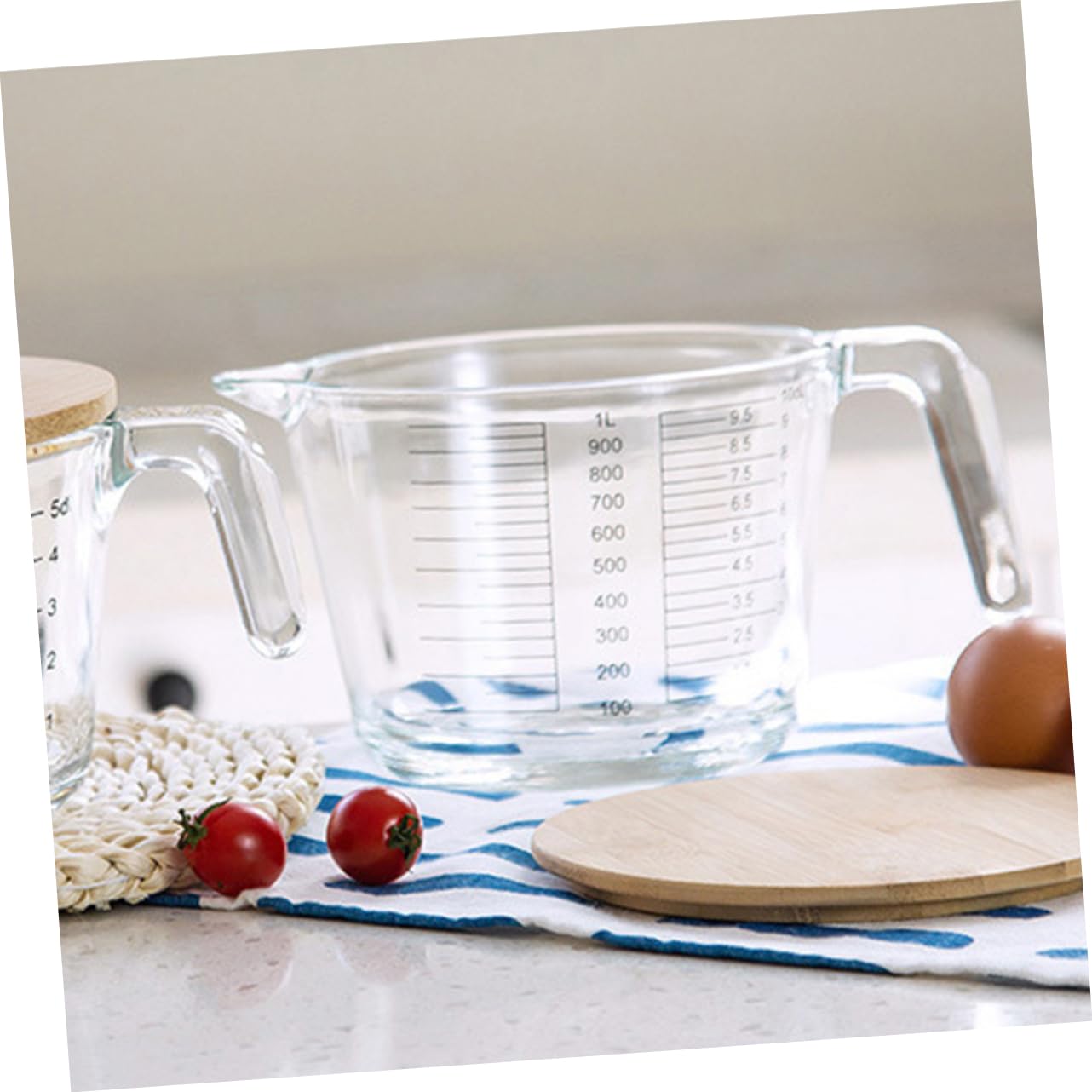 GLEAVI Tasse à Mesurer en Verre Résistante la Chaleur 1pc avec Graduation Précise pour Liquides et Crèmes, Réutilisable, Cuisine Pâtisserie